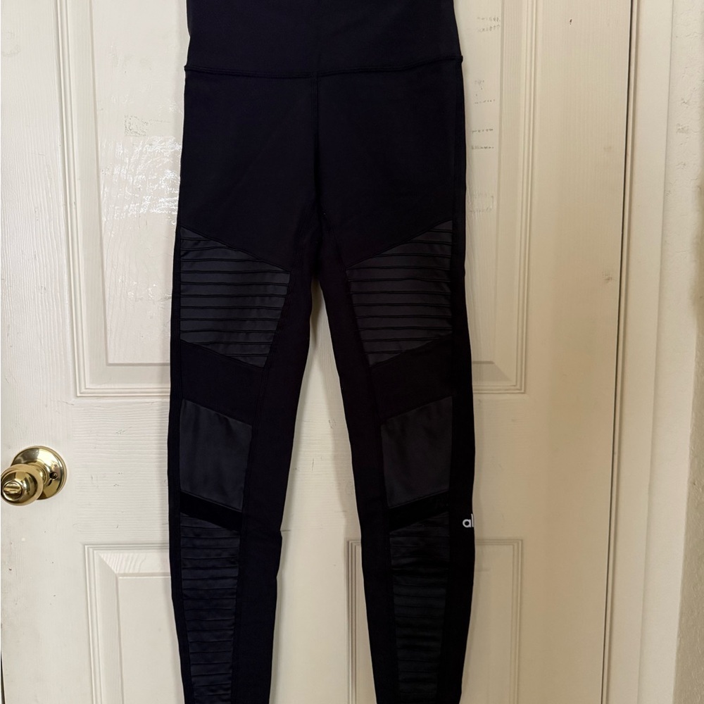 Alo Moto Black High-Waisted Leggings